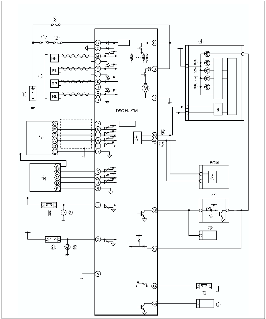 Mazda 6 Service Manual - System wiring diagram - Troubleshooting (abs